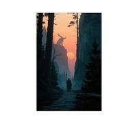 BKHJSASU Odin at Sunset on The Cliff (2) Canvas Poster Wall Art Decor Print Picture Paintings for Living Room Bedroom Decoration 24x36inch(60x90cm)