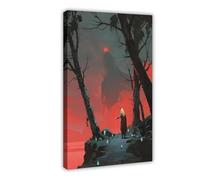 BKHJSASU Odin at Sunset on The Cliff (4) Canvas Poster Wall Art Decor Print Picture Paintings for Living Room Bedroom Decoration 24x36inch(60x90cm)