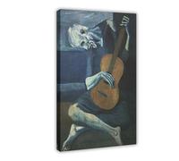BKHJSASU Old Guitarist Art Retro Poster Canvas Poster Wall Art Decor Print Picture Paintings for Living Room Bedroom Decoration 12x18inch(30x45cm)