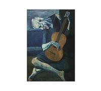 BKHJSASU Old Guitarist Art Retro Poster Canvas Poster Wall Art Decor Print Picture Paintings for Living Room Bedroom Decoration 08x12inch(20x30cm)