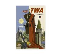 BKHJSASU Paris Air TWA Canvas Poster Wall Art Decor Print Picture Paintings for Living Room Bedroom Decoration 08x12inch(20x30cm)