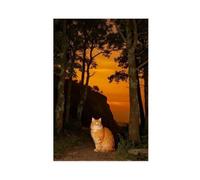 BKHJSASU Persian Cat in The Sunset (2) Canvas Poster Wall Art Decor Print Picture Paintings for Living Room Bedroom Decoration 20x30inch(50x75cm)