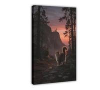 BKHJSASU Persian Cat in The Sunset (4) Canvas Poster Bedroom Decor Landscape Office Room Decor Gift 16x24inch(40x60cm)