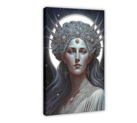 BKHJSASU Poster of Selene, Goddess of The Moon Art Canvas Poster Bedroom Decor Landscape Office Room Decor Gift 24x36inch(60x90cm)