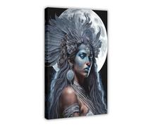 BKHJSASU Poster of The Maya Moon Goddess Canvas Poster Bedroom Decor Landscape Office Room Decor Gift 20x30inch(50x75cm)