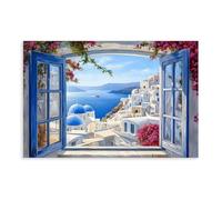 BKHJSASU Santorini Island Poster Canvas Poster Wall Art Decor Print Picture Paintings for Living Room Bedroom Decoration 24x36inch(60x90cm)