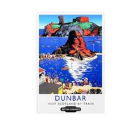 BKHJSASU Scottish Railway Dunbar Canvas Poster Wall Art Decor Print Picture Paintings for Living Room Bedroom Decoration 16x24inch(40x60cm)
