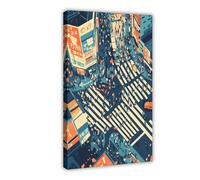 BKHJSASU Shibuya Crossing Canvas Poster Bedroom Decor Landscape Office Room Decor Gift 08x12inch(20x30cm)
