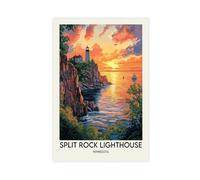 BKHJSASU Split Rock Lighthouse Poster Canvas Poster Wall Art Decor Print Picture Paintings for Living Room Bedroom Decoration 24x36inch(60x90cm)