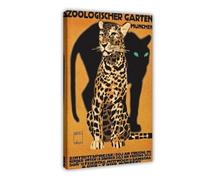 BKHJSASU Spotted Leopard Munich Zoo Canvas Poster Bedroom Decor Landscape Office Room Decor Gift 12x18inch(30x45cm)