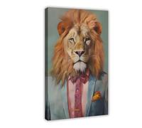 BKHJSASU The Brave Lion Canvas Poster Wall Art Decor Print Picture Paintings for Living Room Bedroom Decoration 08x12inch(20x30cm)