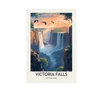 BKHJSASU Victoria Falls Poster Canvas Poster Bedroom Decor Landscape Office Room Decor Gift 08x12inch(20x30cm)