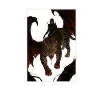 BKHJSASU Winged Leopard And Woman Canvas Poster Bedroom Decor Landscape Office Room Decor Gift 12x18inch(30x45cm)