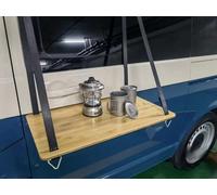 BKICKI Camping Van Hanging Table, Hanging Shelf, Outdoor Kitchen Made of Wood for Campers,Height Adjustable For VW Bus Sliding Door T5 T6