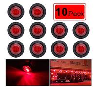 Bkinsety 10Pcs 3/4 Inch LED Marker lights Signal Light 12V for Trailer Truck Bus Van (Red)