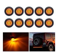 Bkinsety 10Pcs 3/4 Inch LED Marker lights Signal Light 12V for Trailer Truck Bus Van (Yellow)