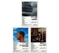 Bkioqoh A Set of 3 canvas posters,Drake Poster Nothing Was The Same Poster, Album Aesthetics 3 Piece Set,12x18IN Canvas Prints Unframed Set of 3