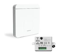 Bkiyougo Wireless Light Switch Kit - 86 Wall Panel RF Safety Switch and 10 Amp Relay Receiver Controller, No Wiring Easy Install, for Lights up to 1500W