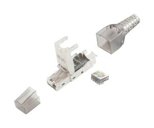 BKL Electronic RJ45 Plug, Tool-Free, STP, CAT 6A 10121201 Plug, Straight Number of pins 8P8C, Silver 1