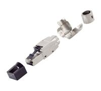 BKL RJ-45 Plug Tool-Free Angle STP CAT 8.1 Silver 1pc