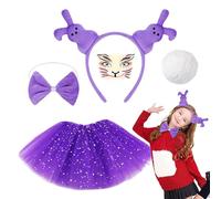 Bkljkf Bunny Costume Set, Halloween Bunny Costume Set, Colourful Rabbit Costume Kit, Funny Cosplay Accessories, Adorable Party Supplies for Women, Girls