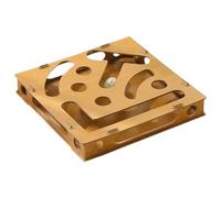 Bkljkf Cat Scratching Puzzle Enrichment Box, Wooden Scratching Board with Bell Ball, Scratching Box Nail Care for Furniture Protection - For Mental Stimulation and Play Against Boredom in the House