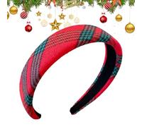 Bkljkf Christmas Headbands for Women, Red Tartan Pattern Hair Accessories, Wide Padded Thin Headbands, for Girls, School Holidays, Family Reunions, Seasonal Celebrations, Festive Dinner