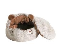 Bkljkf Covered Cat Bed, Round Covered Cat Cave - Soft Sleeping Bag, Non-Slip House Animal Accessories for Small Dogs, Puppies, Kittens, Home, Bedroom, Living Room, Balcony, for Indoor Use