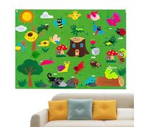 Bkljkf Felt Story Board,DIY Flannel Felt Stories Set | Plush Farm Animals Stories Chart Set Multifunctional Wall Activity For