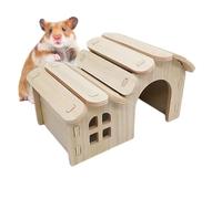 Bkljkf Gerbil House, Hamster Enclosure, Wooden House for Small Animals as Cage Accessories for Sleeping, Playing and Resting Indoors, Outdoors and On the Go