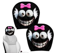 Bkljkf Headrest Covers for Cars | Set of 2 Seat Headrests Protective Cover | Cute Cartoon Eyes Cushion Decorative Soft Fabric - For Family Car Tractor Truck Motor Vehicles