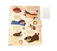 Bkljkf Loose Leaf Notebook, Binder Notebook | 60 Sheets Binder Paper Cute Cartoon Leather Cover - Student Stationery Learning Homework Book for Planning Refillable