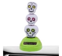 Bkljkf Solar Window Decoration, 3 Rocking Skull Car Decoration, Weatherproof Funny Table Decoration for Car, Living Room, Bedroom