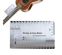 Bkljkf String Action Ruler, Guitar Action Gauge, Stainless Steel Measuring Tool for Guitar Setup, Multifunctional Bass Setup Accessories, Precision Action Ruler for String Instruments