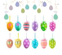 Bkljkf Tree Decoration Egg Pendant, Egg Ornaments for Tree, Handmade Decorative Eggs - Christmas Decoration Props, Artificial Eggs for Home, Theme Parties and Other Occasions