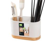Bkljkf Utensils Drying Holder | Spoon Storage Stand - 2 Compartment Chopsticks Holder Dish Drip Holder for Household Kitchen Cafe Restaurant