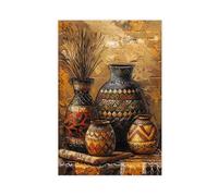 BKNSLJH African Pottery Art Print, Rich Cultural Ceramic Design Canvas Poster Wall Art Decor Print Picture Paintings Decoration 12x18inch(30x45cm)