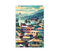BKNSLJH Art Print Kampala, Uganda National Mosque And Lake Victoria Canvas Poster Bedroom Decor Landscape Office Room Decor Gift 16x24inch(40x60cm)