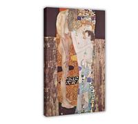 BKNSLJH De Drie Leeftijden Van De Vrouw - Gustav Klimt Canvas Muurkunst, Natuurlijk Canvas Poster Bedroom Decor Landscape Office Room Decor Gift 08x12inch(20x30cm)