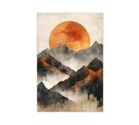 BKNSLJH Ember Sun Peaks Abstract Mountain Canvas Poster Wall Art Print Picture Paintings 08x12inch(20x30cm)