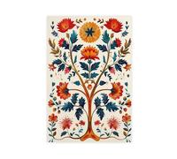 BKNSLJH Floral Print Indian Folk Art_ Traditional Wall Decoration Canvas Poster Wall Art Decor Print Picture Paintings Decoration 20x30inch(50x75cm)