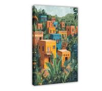 BKNSLJH Gourounsi Architecture Art, Cultural Heritage Burkina Faso Canvas Poster Bedroom Decor Landscape Office Room Decor Gift 16x24inch(40x60cm)