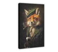 BKNSLJH Irish Fox Wall Art Print__ Vintage Painting Style Canvas Poster Bedroom Decor Landscape Office Room Decor Gift 20x30inch(50x75cm)