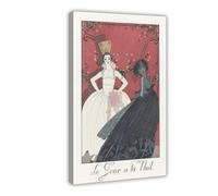 BKNSLJH Le Jour Et La Nuit - George Barbier Fashion Illustration, Vintage Poster, Print Reproduction Canvas Poster Wall Art Decor Print Picture Paintings Decoration 08x12inch(20x30cm)