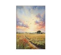 BKNSLJH Morning Print in The Countryside Dawn over The Countryside, Morning Sun, English Canvas Poster Wall Art Decor Print Picture Paintings Decoration 08x12inch(20x30cm)
