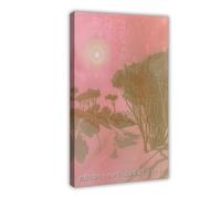 BKNSLJH Pink Sunset Mystical Desert Artwork - Dreamy Pink Twilight Wall Art Canvas Poster Wall Art Decor Print Picture Paintings Decoration 24x36inch(60x90cm)