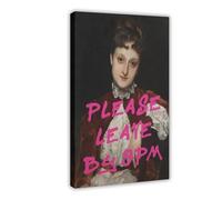 BKNSLJH Please Leave By 9PM Quote Canvas Poster Bedroom Decor Landscape Decor Gift 12x18inch(30x45cm)