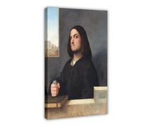 BKNSLJH Portrait of A Venetian Gentleman - Giorgione Reproduction Print Canvas Poster Bedroom Decor Landscape Office Room Decor Gift 08x12inch(20x30cm)