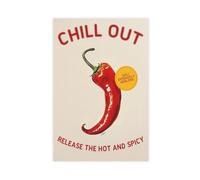 BKNSLJH Poster Red Chili Pepper_ Wall Art Spicy Cuisine Canvas Poster Bedroom Decor Landscape Office Room Decor Gift 20x30inch(50x75cm)