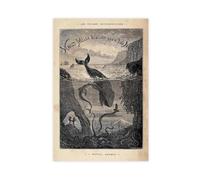 BKNSLJH Twenty Thousand Leagues Under The Sea Jules Verne Vintage Poster, Retro Print Canvas Poster Wall Art Decor Print Picture Paintings Decoration 24x36inch(60x90cm)